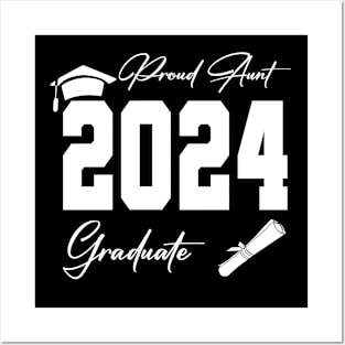 proud aunt graduate class of 2024 funny senior Posters and Art